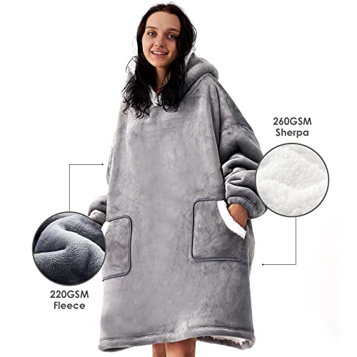 Eheyciga Wearable Blanket Hoodie For Adults And Kids, Flannel Fleece With Pockets And Sleeves Hooded Hoodie Blanket Sweatshirt #TOP3
