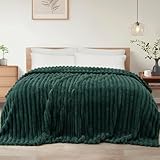 Exclusivo Mezcla Kuscheldecke Flauschig Fleecedecke Flanell Decke, Leichte & Warme Sofadecke Couchdecke für Ganzjahreszeit, 150 x 200 cm Dunkelgrün