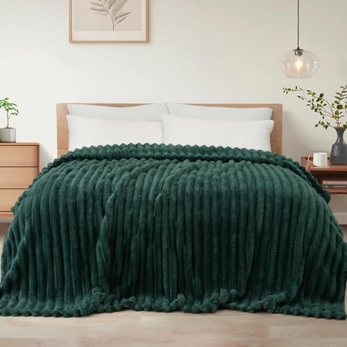 Exclusivo Mezcla Couverture Polaire, Plaid Canapé en Rayé, Couverture de Lit Super Douce en Jacquard, Léger et Moelleux pour Toutes Les Saisons, 150x200CM,...