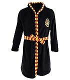 100% Polyester Harry Potter Mädchen oder Jungen Bademantel mit Kapuze (Schwarz, 116-122)