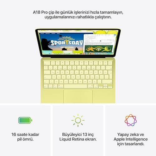 Apple 13 inç MacBook Neo Laptop: A18 Pro çip, Yapay zeka ve Apple Intelligence için tasarlandı, Liquid Retina Ekran, 8 GB Birleşik Bellek, 256 GB SSD, 1080p FaceTime HD Kamera; Indigo - Görsel 5