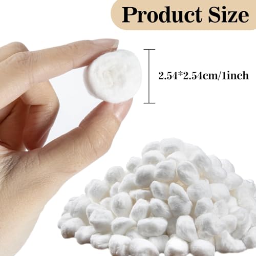 Sukh 250PCS Cotton Balls - Cotton Ball Absorbent Bulk for Face Small White Pure Cotton for Nail Polish Remover Mini Makeup Remover Real Soft for Facial Ears