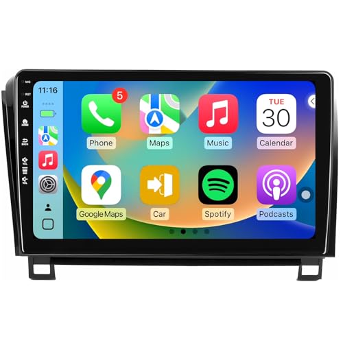 Car Radio Stereo for Toyota Tundra 07-13 Sequoia 08-18, Android 13 upgrade/10inch QLED IPS Touch Screen/Wireless Carplay/Android Auto/Bluetooth/GPS Navigation/WiFi/5G/HD Rearview Camera/SWC/FM