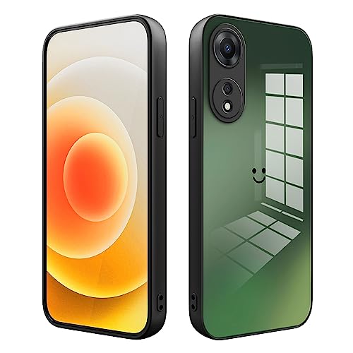 Cover per Oppo A78 5G Case Custodia Protettiva in Vetro a Gradiente Telefono Antiurto e Antigraffio con Cornice in Morbido - silicone verde