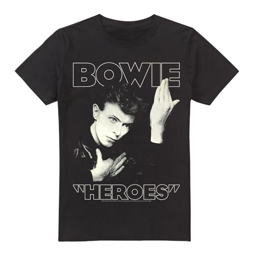 Cotton Soul David Bowie Heroes Cover Unisex T Shirt, Black, Medium