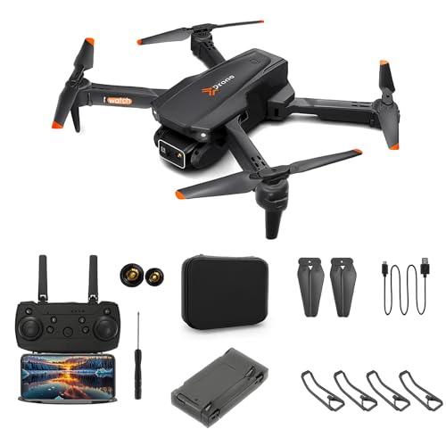 WUDAJIE Drone avec Camera, Drone Mini 4k Dual Caméra, Contrôle Gestuel, Drone Quadricoptère Télécommandé, 360°Flips, Cadeau et Jouet pour Enfant ou Débutant, Évitez les obstacles, QuickShots