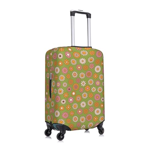Nostalgic 70s Groovy Print Print Luggage Cover Washable Elasticated Suitcase Covers TSA Approved Stylish Dust and Scratch Resistant Case Protector for Kids and Adults3