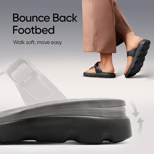 Image of Frido Cloud Comfort Orthopaedic Sandals for Women | Arch Support & Heel Cushion | Anti-Slip Sole, Adjustable Buckle | Lightweight Soft PU Footbed | Available in Open Toe & Toe Separator Style