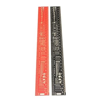 Ubersweet 1PC 30cm Multifunctional PCB Ruler Measuring Tool Resistor Capacitor Chip IC Diode Transistor Package Electronic Stocks : Black