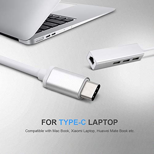 Docooler USB 2.0 Tipo-C 3 Portas HUB Adaptador de Ethernet Rápida RJ45 100 Mbps Conversor de Expansã