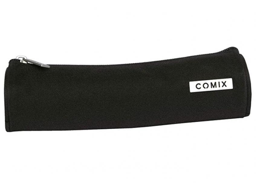 Round School Pencil Case - Comix - Black, One-size