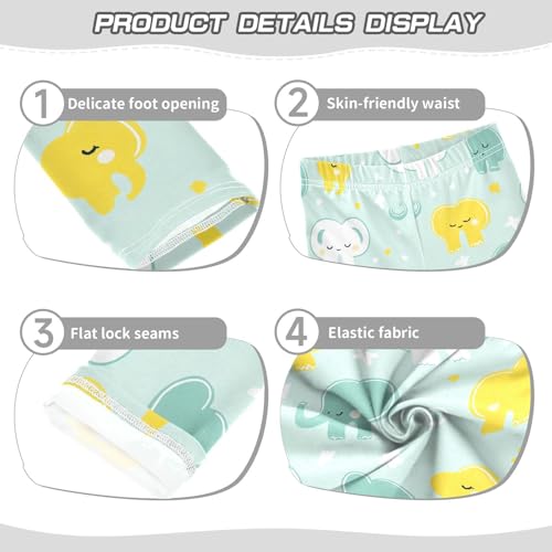 Animal Cartoon Elephant Girls Casual Leggings for Kids Printed Long Pant Bottoms Stretch and Soft3