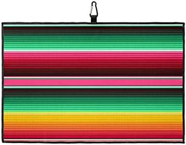 Mexican Stripe Golf Towel 24x16in, Absorbent Water Quick Dry Microfiber Golf Towel with Clip, Soft Sports Towel Golf Accessory for Men Women, Gift for Golf Fan, Mexican Style Colorful Pinstripes