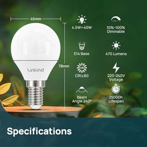 Dimmbares LED (E14) Licht Linkind 4.5W Golf P45/G45 Lampe