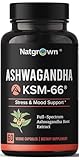 Natgrown Ashwagandha KSM 66 Supplement 600 mg - Stress, Mood, & Athletic Support - Organic KSM66 Root Extract with 5% Withanolides - Vegan Capsules - 60 Count