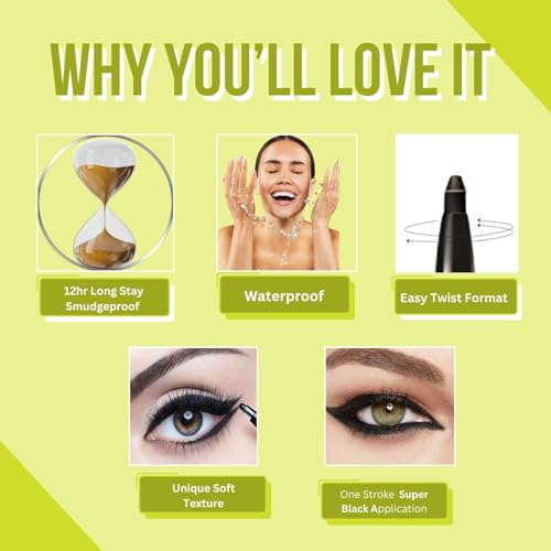 Jaquline USA OneStroke Super Black Kajal Twin Pack | Glides Smoothly | Waterproof | Smudge-proof | Black | Long Lasting | Infused with Sunflower Seed Oil | Vitamin-E |... - Image 6