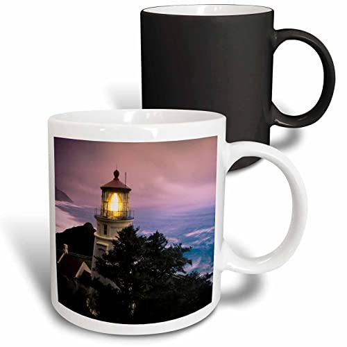 3dRose Heceta Head Lighthouse, Oregon, USA 11oz Magic Transforming Mug