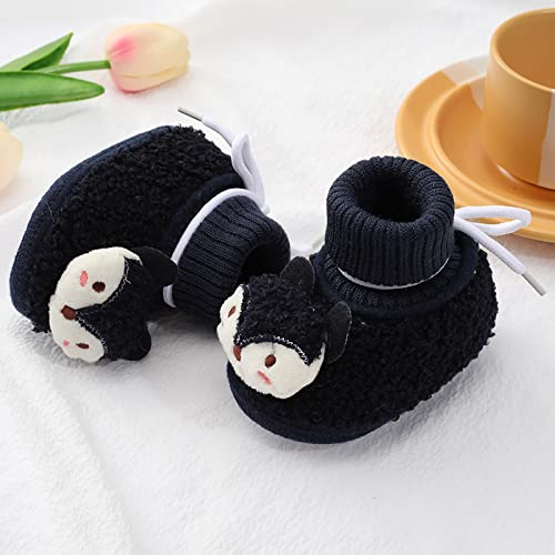 sfdgfhyf Little Boys Comfortable Shoes Baby Girls Boys Warm Shoes Soft Booties Snow Comfortable Boots Infant (Black, 9-12Months) 6