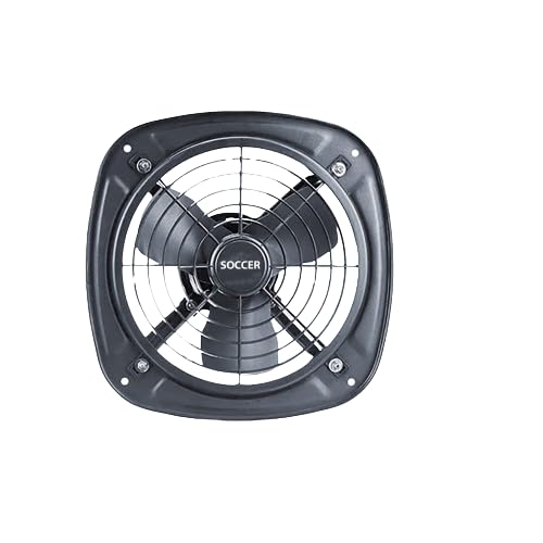SOCCER Mild Steel Exhaust Fan | Strong Air Suction, Rust Proof Body |Suitable for Bathroom, Kitchen, and Office| Warranty: 1 Year (Black, 9 INCH) (B0DDY4P2J3) Amazon Price History, Amazon Price Tracker