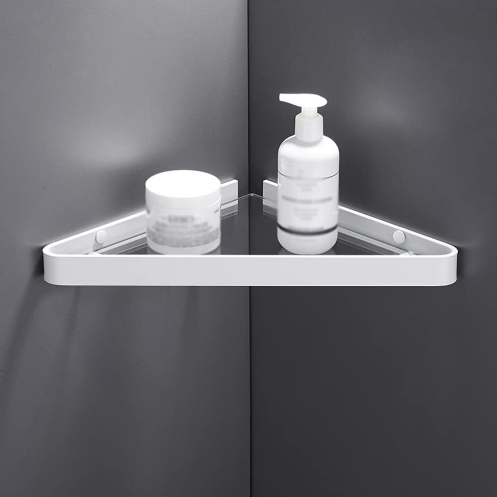 Shower Shelf Racks Nordic Bathroom Glass Corner Shelf White Bathroom Shelf Tripod Shower Caddy Shelf Organizer Shower Caddy