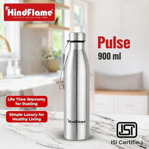 Image of Pulse 900 ml Water Bottles for School, Office, Home, Gym Water Bottle for Men Leakproof, Rust Stainless Steel Bottle -(Pack of 6)