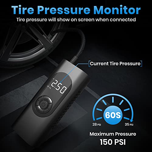 Acum Wireless Car Tire Inflator 150 Psi Portable Air Pump Digital Air Compressor #TOP2