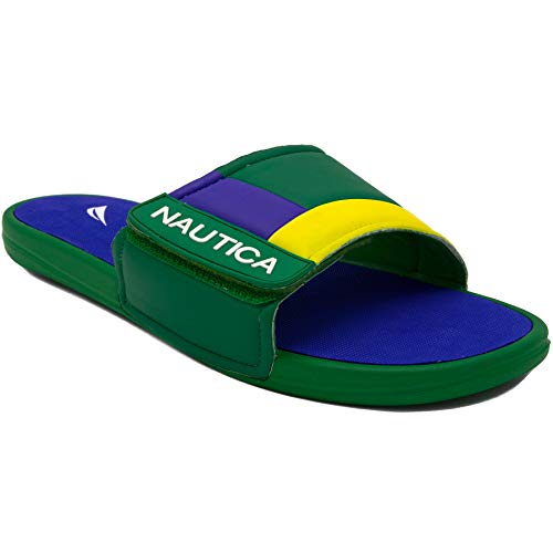 Nautica Men s Bower Athletic Slide, Adjustable Straps Comfort Sandal-Brz-9