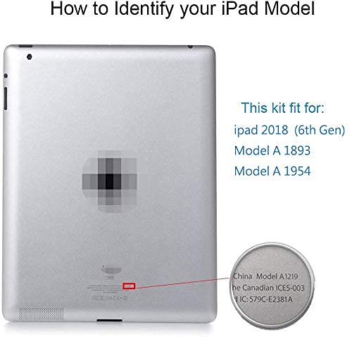 FixCracked Touch Screen Replacement Parts Digitizer Glass Assembly for ipad 6 6th Gen 2018 (A1893 A1954) with Home Botton Cover(No Touch IC) + Professional Tool Kit (White)…