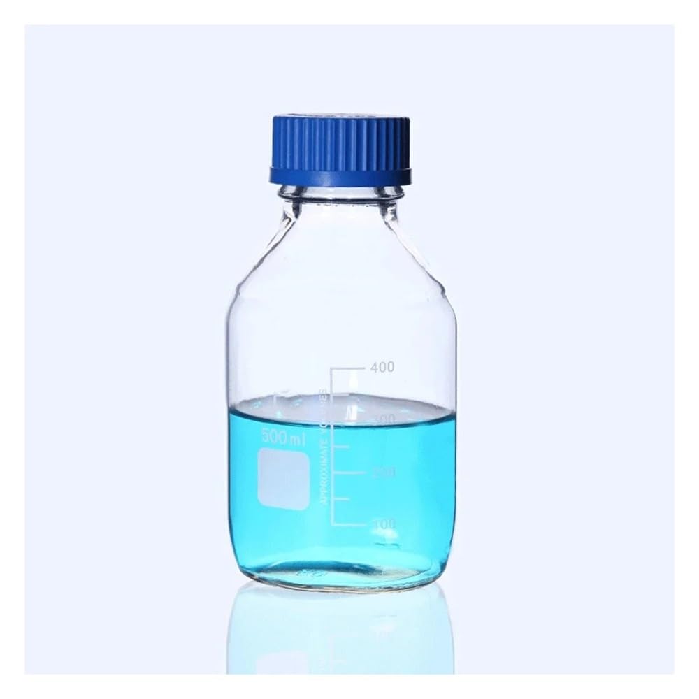Vetreria da laboratorio 25 50 100 250 500 100 ml Flacone for reagenti in vetro marrone trasparente graduato con tappo a vite blu Vetreria for esperimenti(500ml TP Glass)