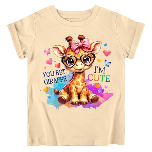 Image of Funnycokid Little Girls T Shirt for Toddler 3-7 Years Kids Tee Graphic Short Sleeve Clothes Tops