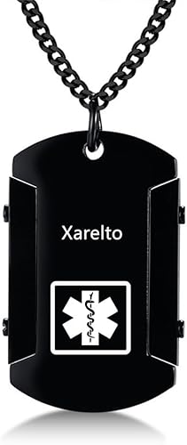 Miniatura 48 de Collar de identificación de alerta médica para hombres, grabado con láser, collar con colgante de etiqueta de acero inoxidable, identificación