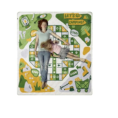 Coperta da picnic all'aperto, lavabile in lavatrice, grande coperta da picnic a tema gioco, per cortile, campeggio, stadio, spiaggia, soggiorno, prato, festival musicale