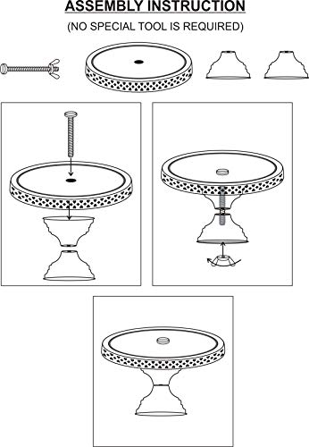 Image of Non Revolving Cake Stand Pedestal 13 inch Diameter (Top), Strong Metal (Sky Blue)