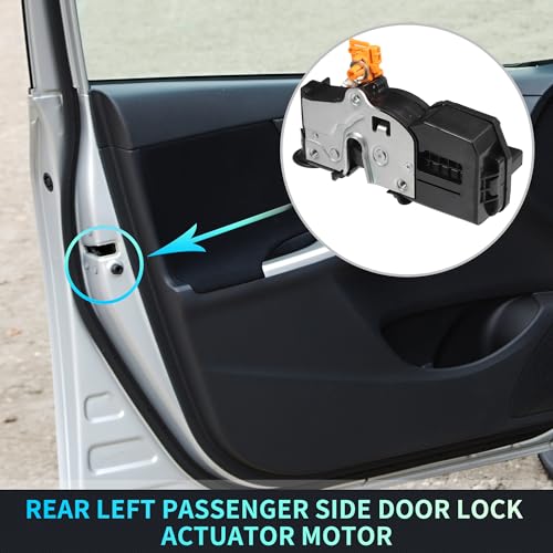 Image of X AUTOHAUX Replacement Rear Left Passenger Side Power Door Lock Actuator Motor for Pontiac G5 2007-2010 for Chevrolet Cobalt 2005-2010 Door Latch Actuator Assembly Replace Black