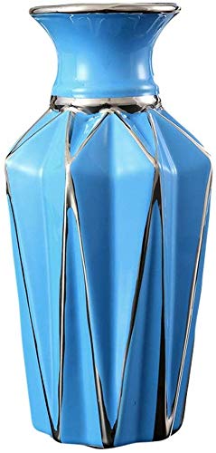Vase en céramique MU bleu pour l'arrangement de fleurs du salon européen
