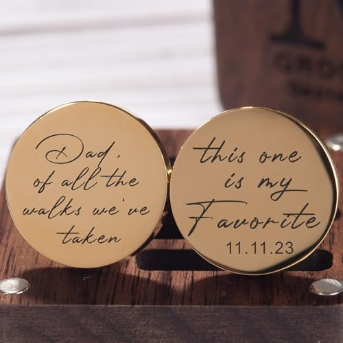 Personalized Father of the Bride Cufflinks Groom Husband Custom Photo Cufflinks Set Wedding Cufflinks for Groomsmen Wooden Box2