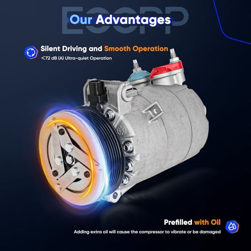 Image of ECCPP AC Compressor with Clutch 2012-2013 Fit for Land Rover Range Rover Evoque 2.0L 2011-2015 Fit for Volvo S60 1.6L AC Compressor