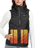 MATEAM Women's Heated Vest Winter Warming Lightweight Electric Vests with 9 Heating Zones for Outdoor Activities (Battery Pack Not Included)