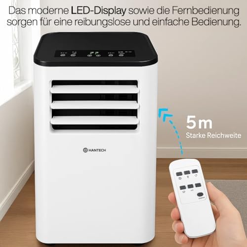 Bild 5 - HANTECH Mobile Klimaanlage 9000 BTU |AC-A016-09KR2 | 3-in-1 Kühlgerät mit Ventilator & Entfeuchter | Effiziente Kühlung bis 33 m² | Inkl. Fernbedienung & Abluftschlauch