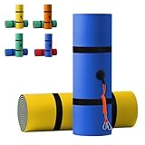 SOWKT 18 x 6 Feet Floating Water Mat - Floating Island for Lakes or Pools - Giant Pool Float Holds up to 8 Adults or 20 Kids. (Blue/Black/Yellow)