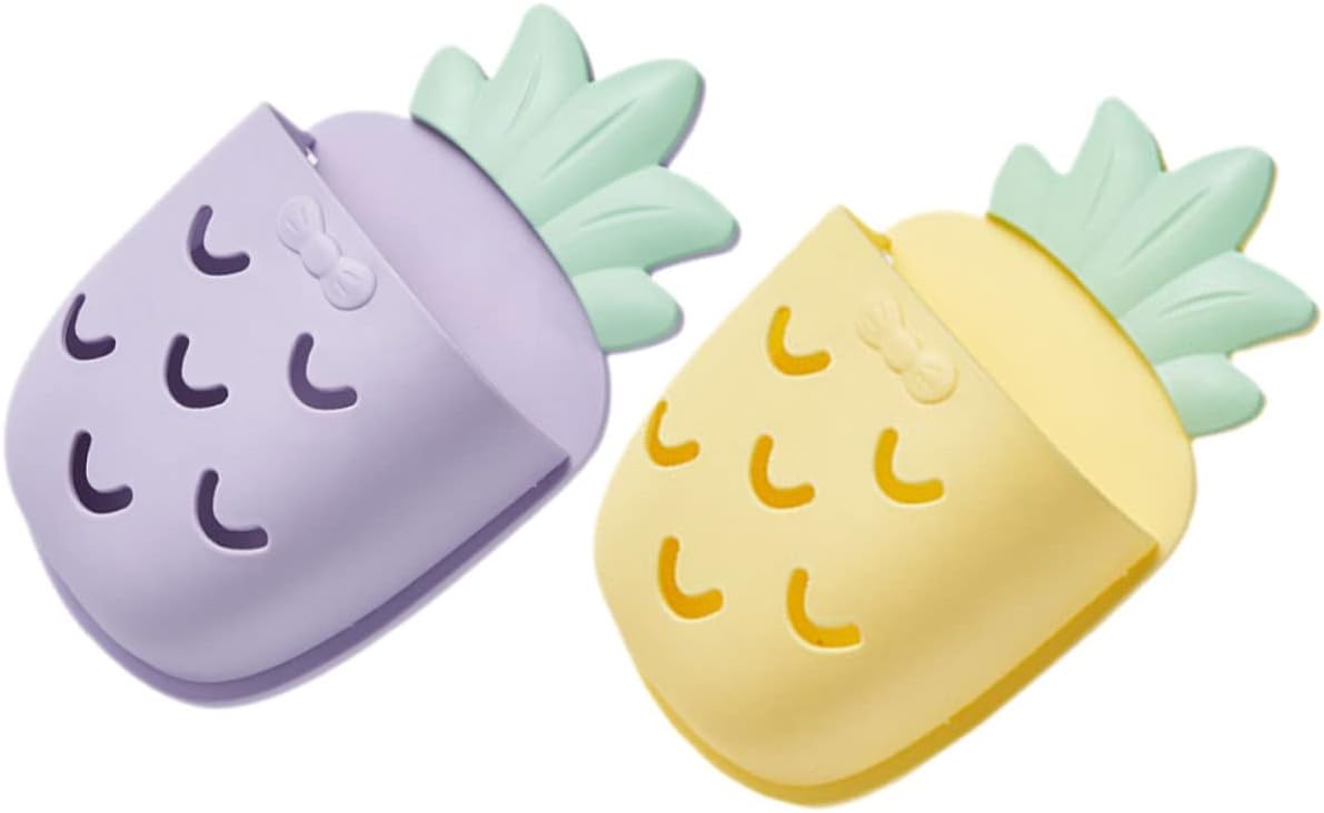 2 Pack Pineapple Wall Mounted Plastic Storage Holder for Bathroom