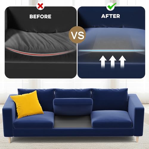 Image of Couch Cushion Support for Sagging Seat - 22 inch x 22 inch High-Density Trapezoid 35D Foam Sofa Cushion Supports, Couch Supporter for Under The Cushions, Grey Set of 2