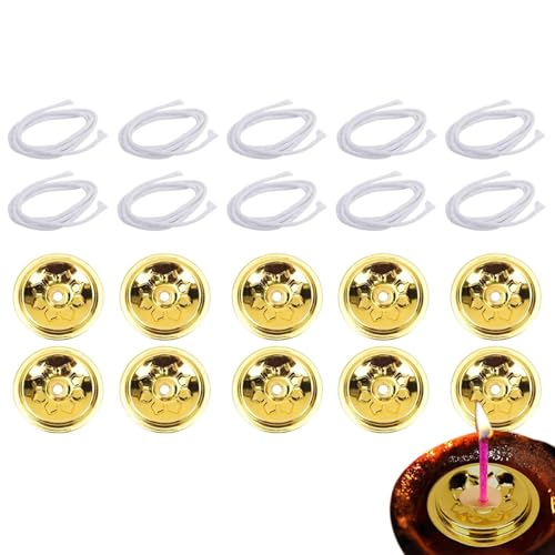 Mechas para lámpara de aceite, soporte para de vela con diseño de flores, suministros budistas, decoración de escritorio para Acción de Gracias, Navidad