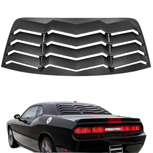 Rear Window Louver ABS Windshield Sun Shade Cover Compatible with Dodge Challenger 2008-2023 in GT Lambo Style Matte Black