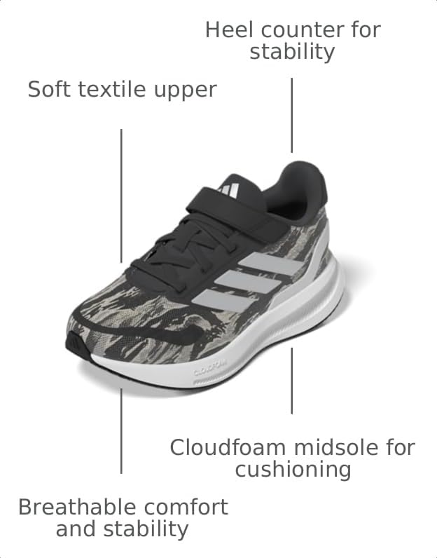 Image of adidas Baby Marvel Run Falcon 5 Elastic Lace & Strap Shoe