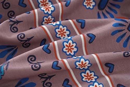 Image of Vozanet Women's V Neck Sexy Pajamas Capri Sets Mexican Style Floral Sleepwear 2PCS Totem Casual Nighty Plus Size M to 5XL