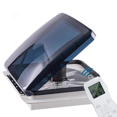 Cplsntaeam Ventilateur de Toit Caravane, pour Camping Car 40 x 40 Cm Lucarne, fenêtre de Toit Ventilateur Inverse Silencieux, 10 Vitesses Réglables, pour Caravane Camping-Car