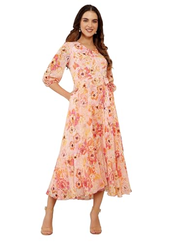 Image of Miss Chase Women's Round Neck Cap Sleeves Lace Knee -Long Skater Dress