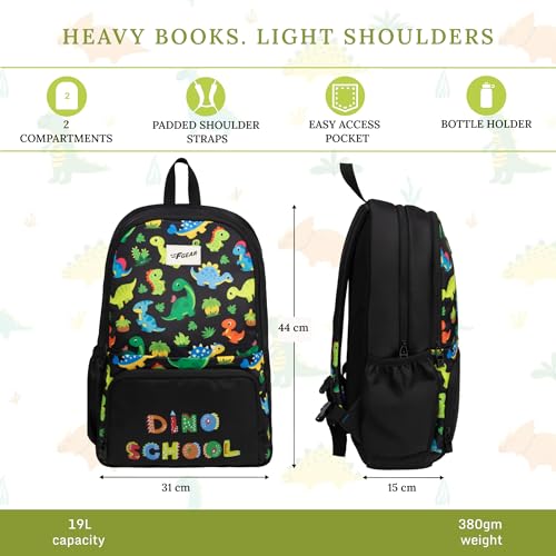 Image of F Gear Playcraft School Backpack for Kids 19L Soft Touch Lightweight & Durable | 2 Spacious Compartments, Front Pocket & Bottle Holder for Everyday Use