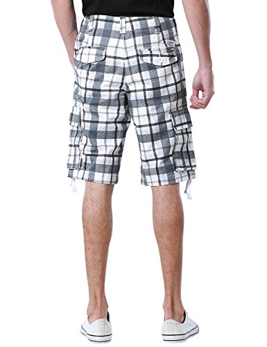 Match Men'S Retro Camo Plaid Summer Polo Cargo Shorts thumb #1